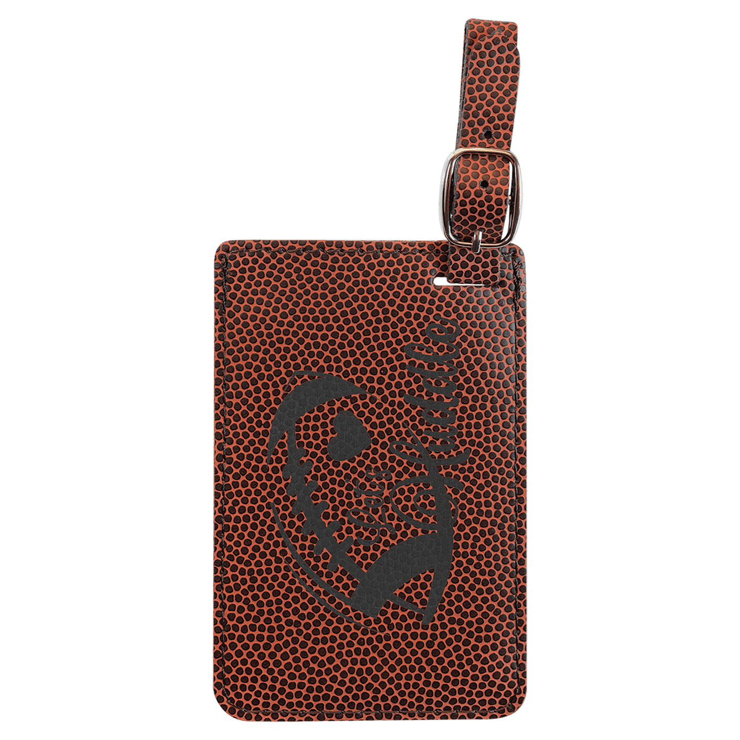 Football Engravable Leatherette Luggage Tag - 4 1/4" x 2 3/4"