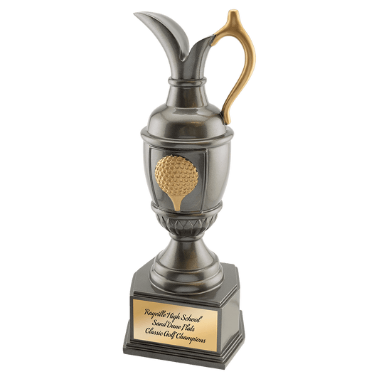 11 3/4" Gun Metal/Gold Golf Resin with Ferrule
