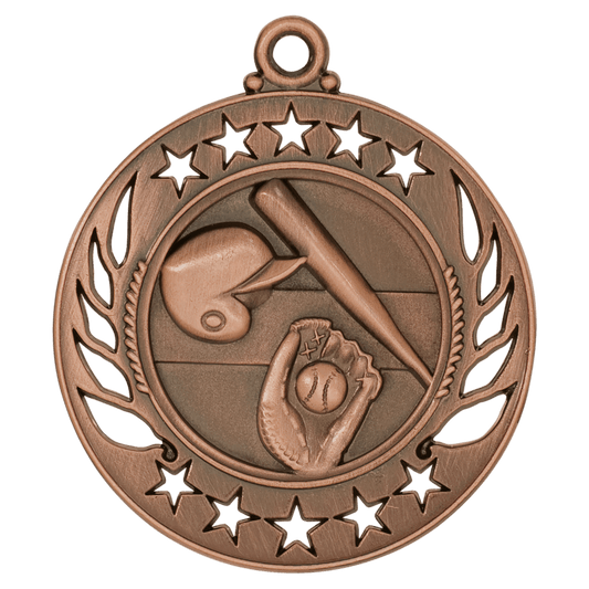 2 1/4" Antique Bronze Baseball/Softball Galaxy Medal