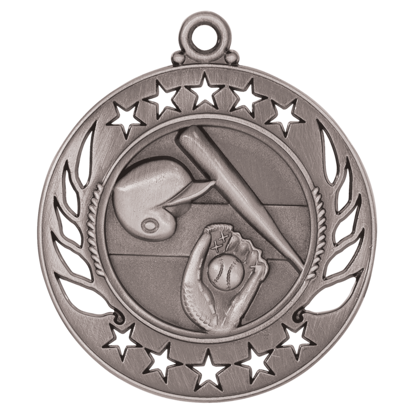 Antique Silver Baseball/Softball Galaxy Medal - 2 1/4"