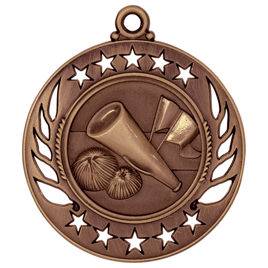 Antique Bronze Cheer Galaxy Medal - 2 1/4"