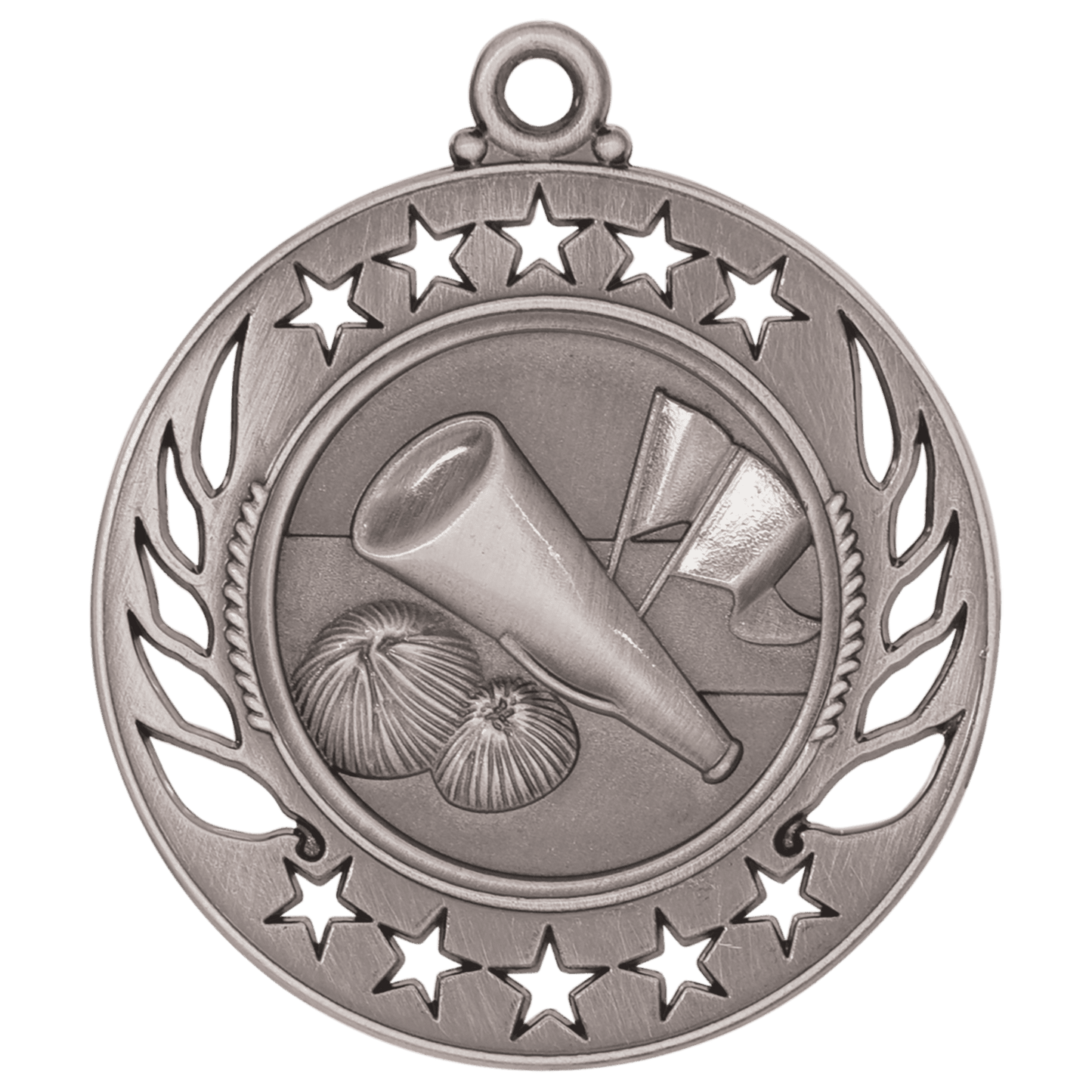 Antique Silver Cheer Galaxy Medal - 2 1/4"