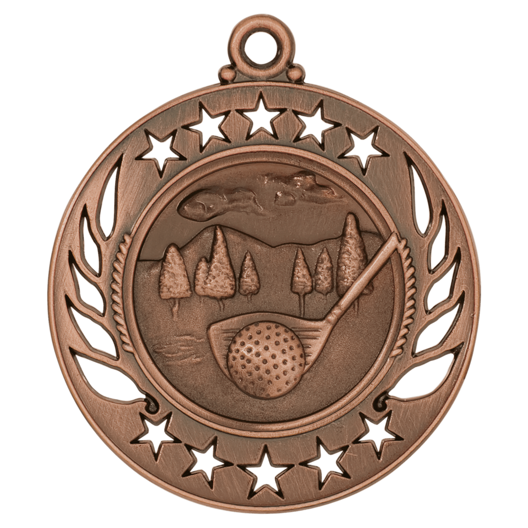 Antique Bronze Golf Galaxy Medal - 2 1/4"
