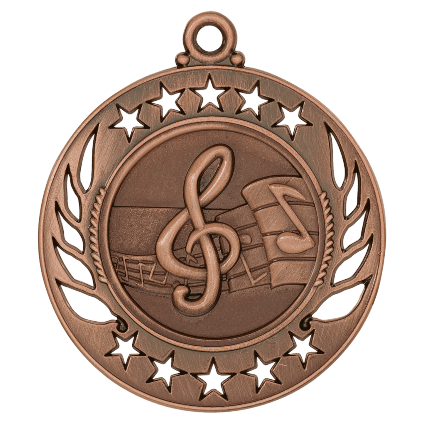 Antique Bronze Music Galaxy Medal - 2 1/4"