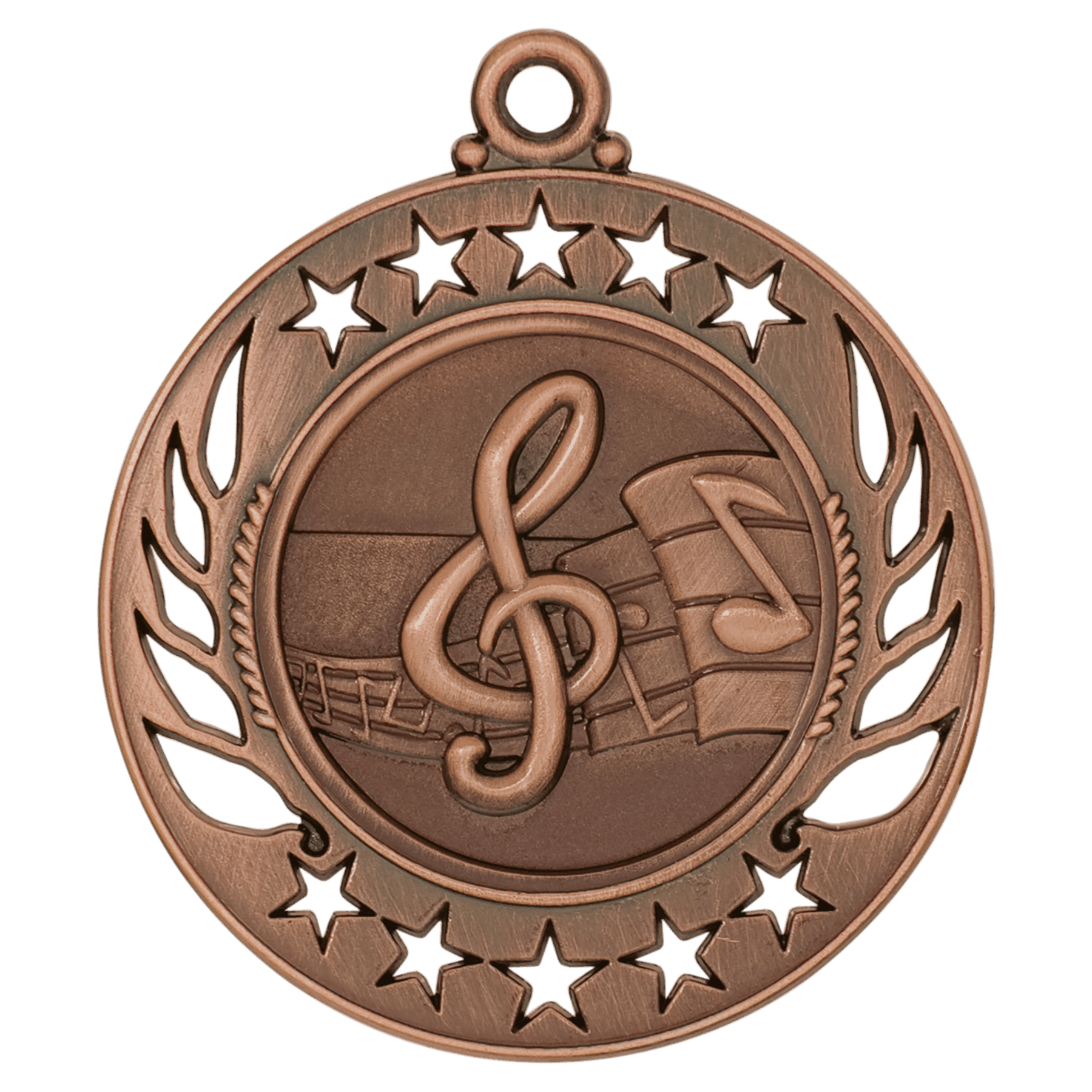 Antique Bronze Music Galaxy Medal - 2 1/4"