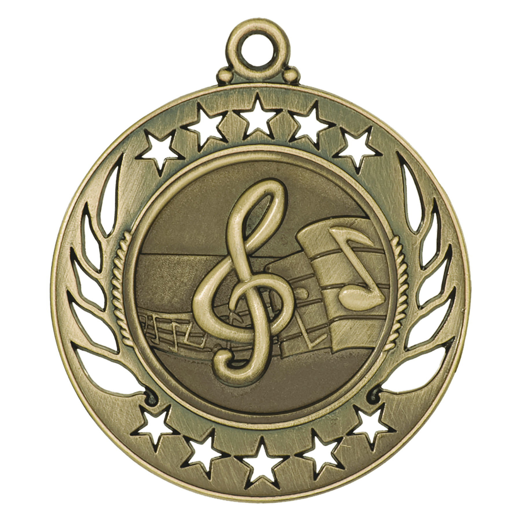 Antique Gold Music Galaxy Medal - 2 1/4"