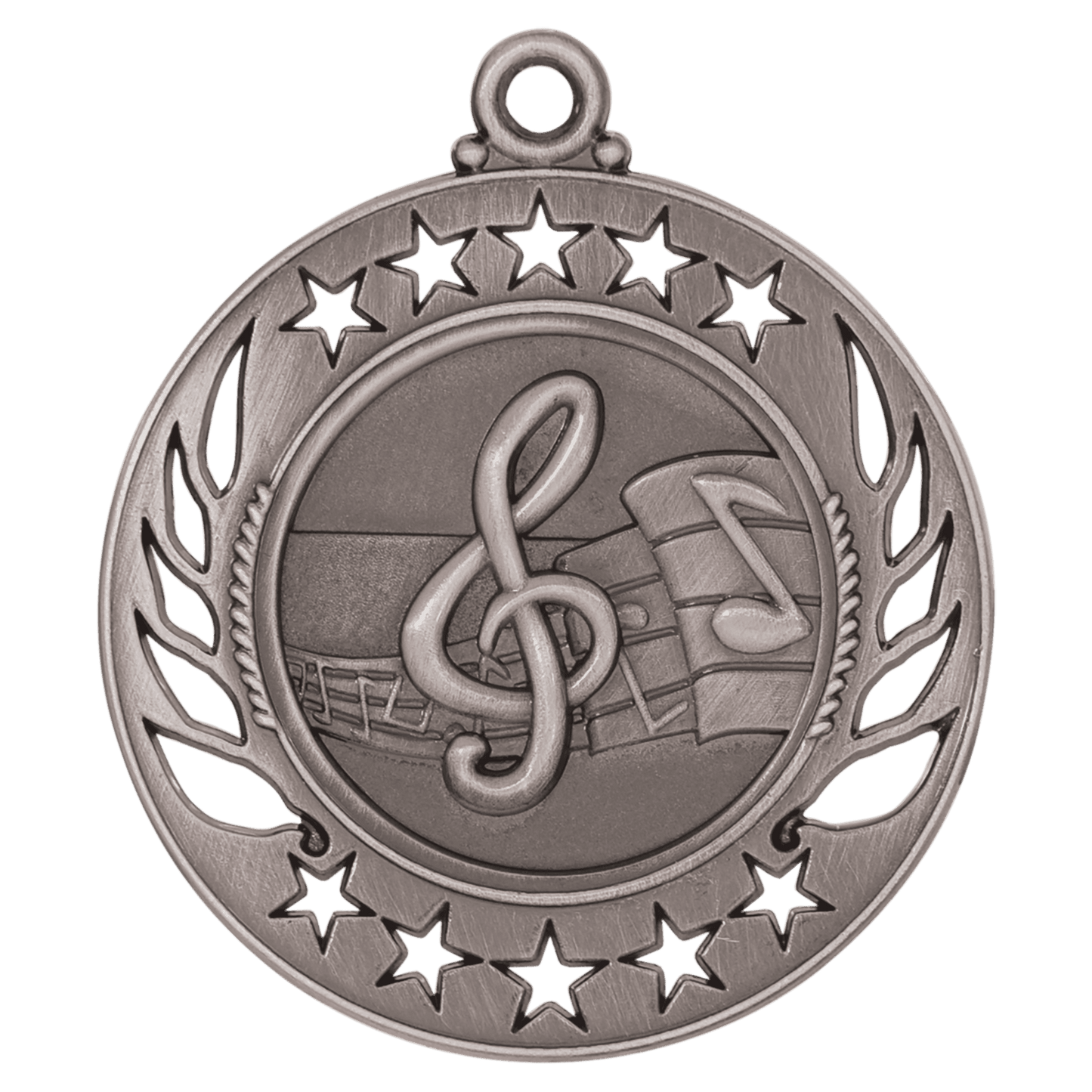 Antique Silver Music Galaxy Medal - 2 1/4"