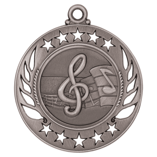 Antique Silver Music Galaxy Medal - 2 1/4"