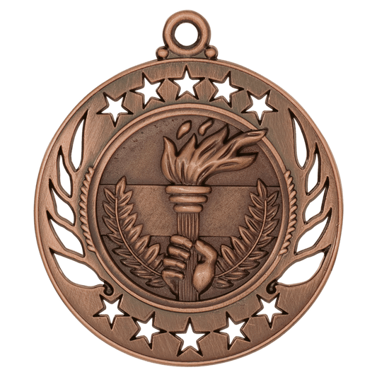 2 1/4" Antique Bronze Torch Galaxy Medal