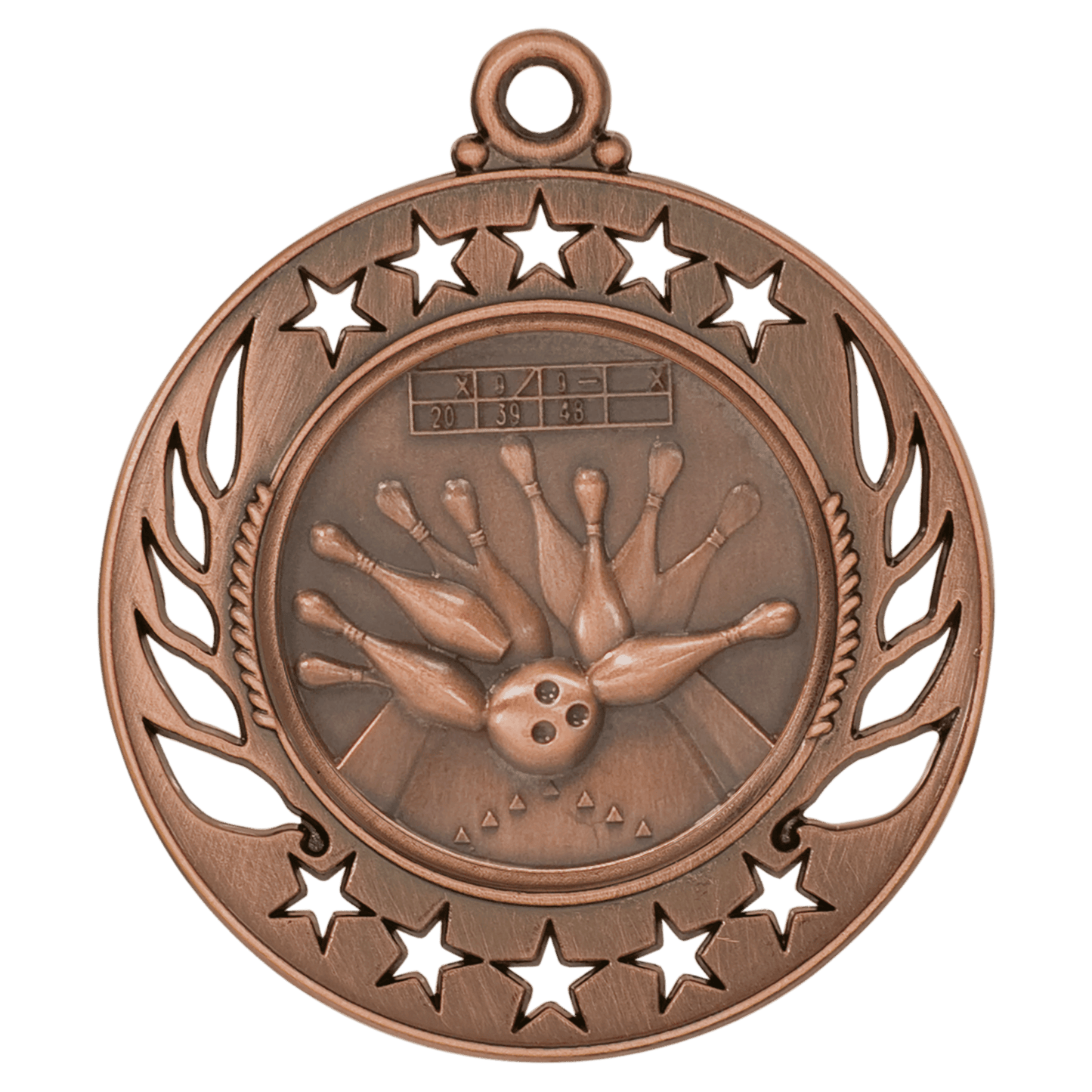 2 1/4" Antique Bronze Bowling Galaxy Medal