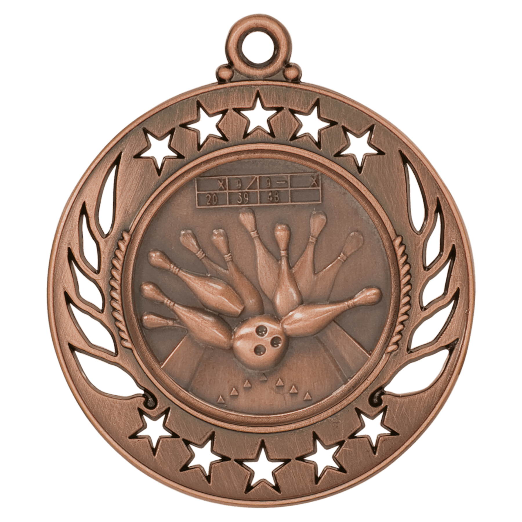 2 1/4" Antique Bronze Bowling Galaxy Medal