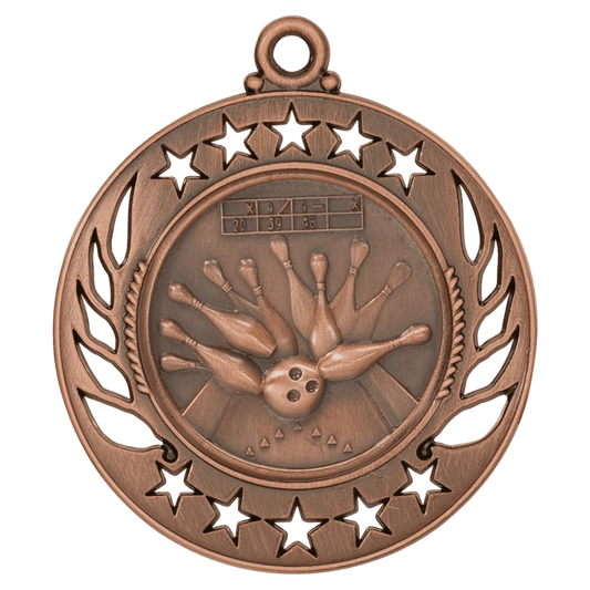2 1/4" Antique Bronze Bowling Galaxy Medal