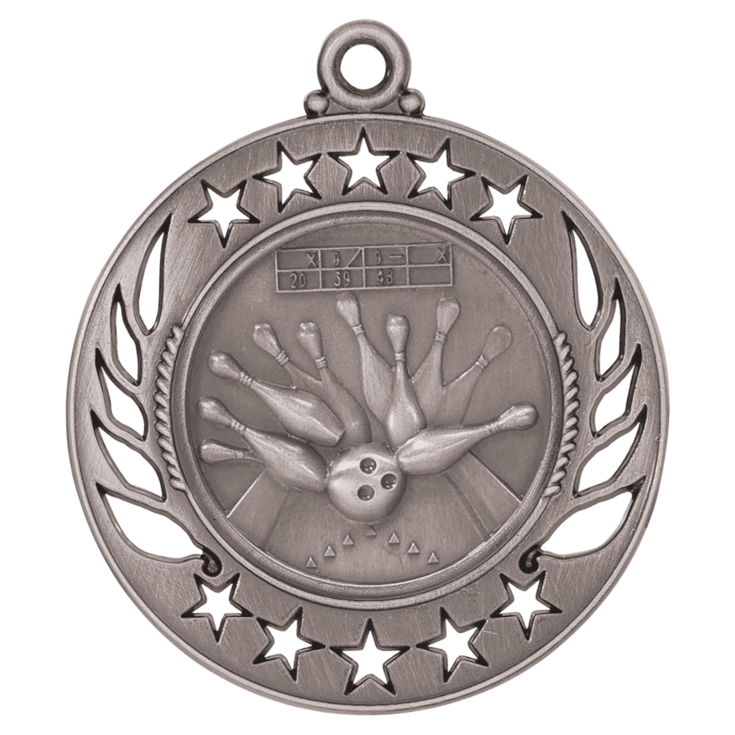 Antique Silver Bowling Galaxy Medal - 2 1/4"