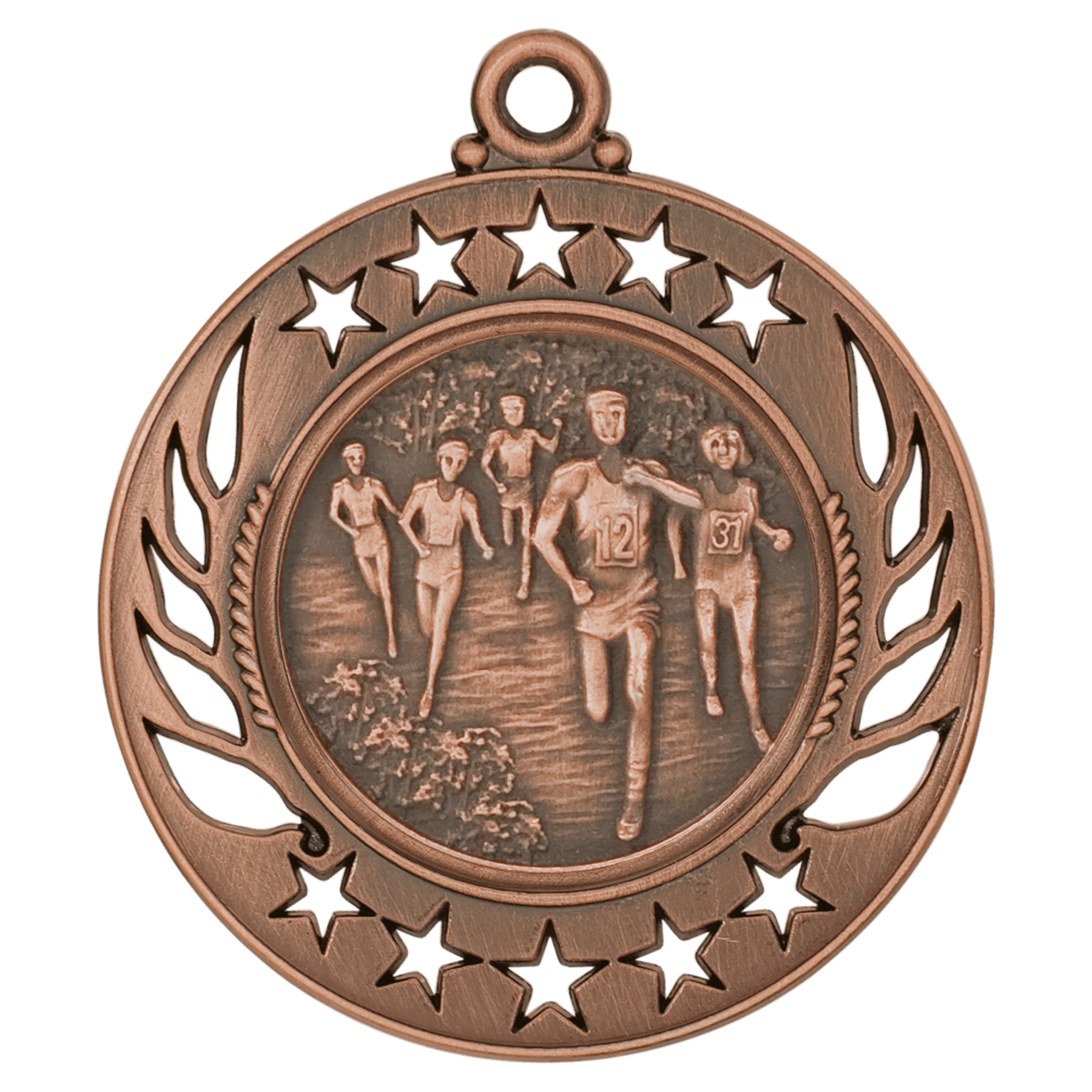 Antique Bronze Cross Country Galaxy Medal - 2 1/4"