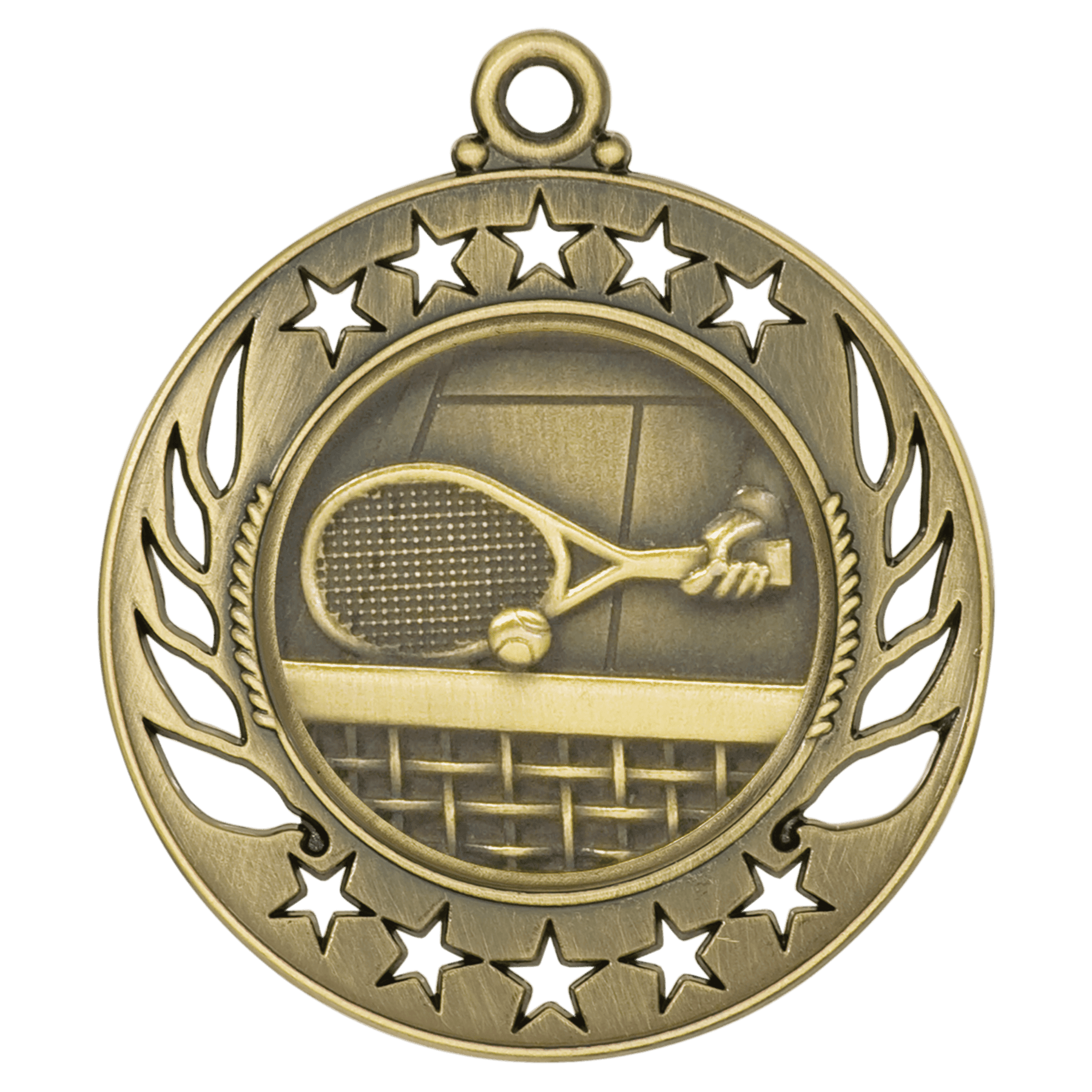 Antique Gold Tennis Galaxy Medal - 2 1/4"