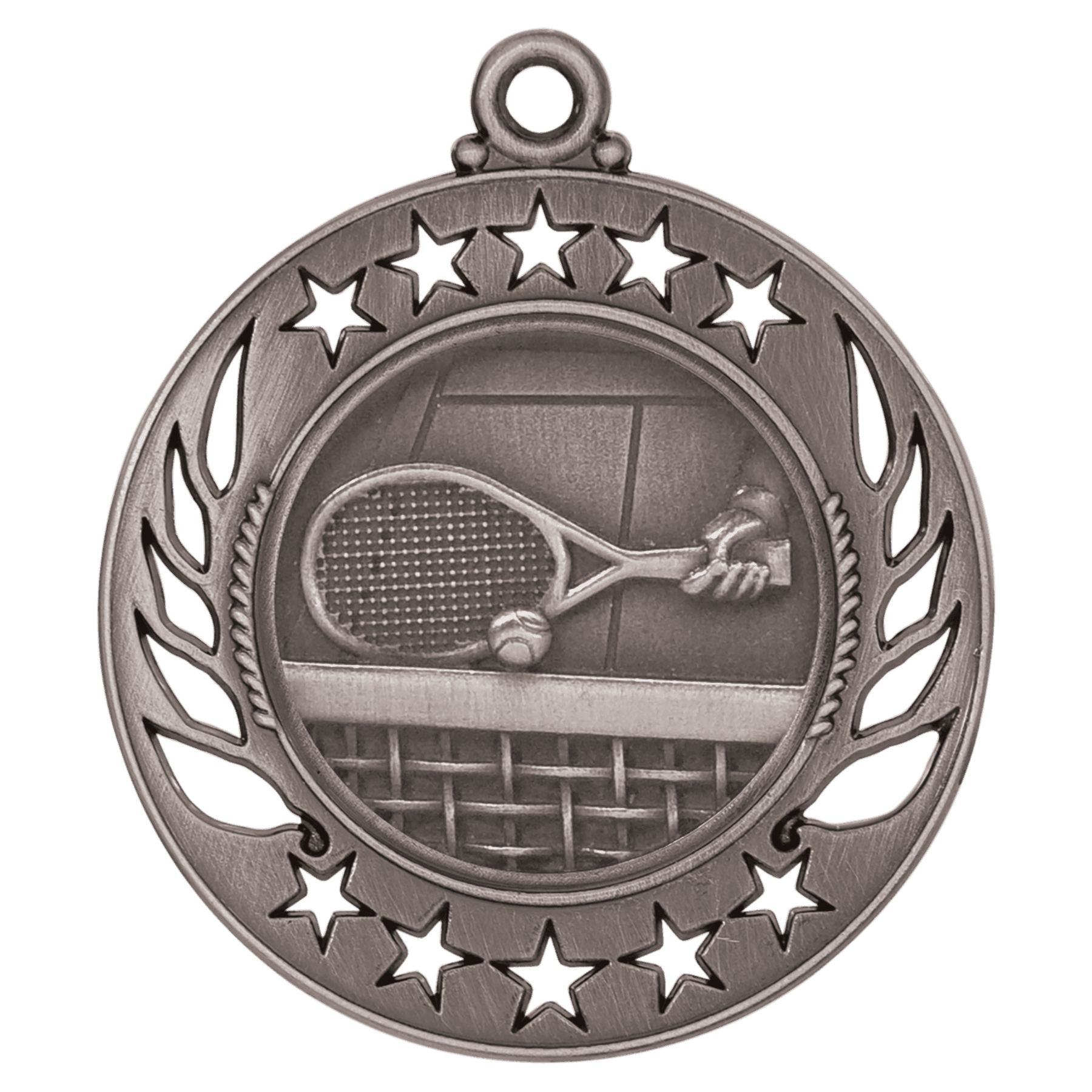 Antique Silver Tennis Galaxy Medal - 2 1/4"