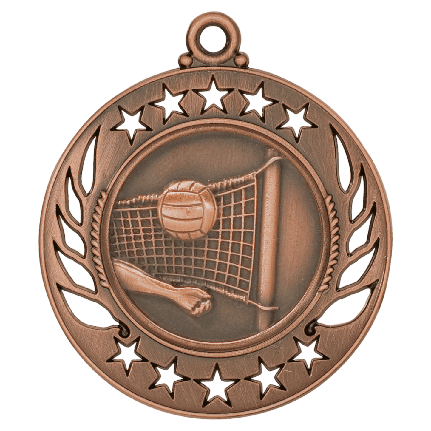 Antique Bronze Volleyball Galaxy Medal - 2 1/4"