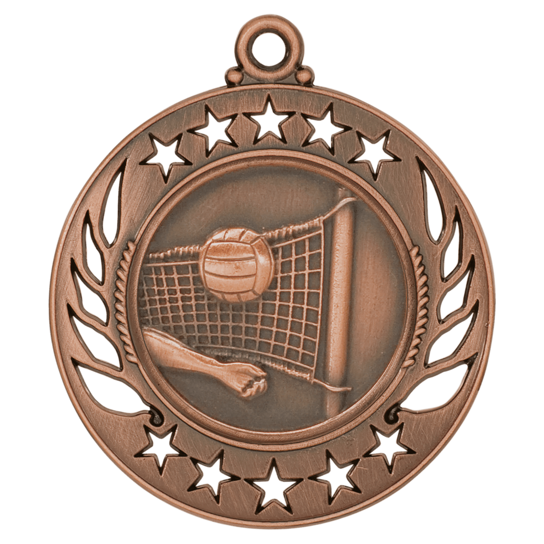 Antique Bronze Volleyball Galaxy Medal - 2 1/4"