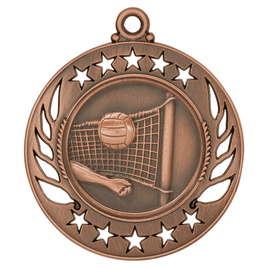 Antique Bronze Volleyball Galaxy Medal - 2 1/4"