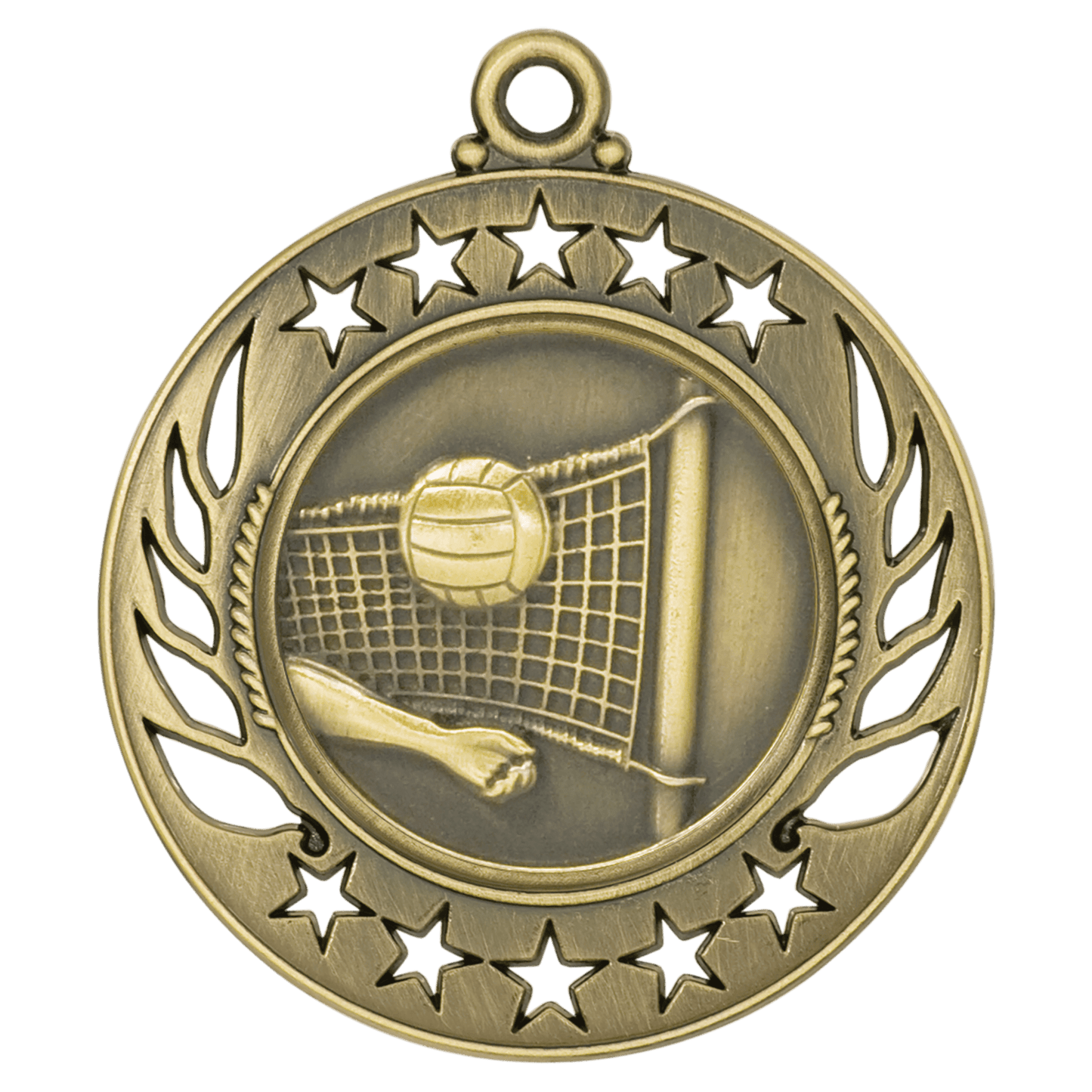 Antique Gold Volleyball Galaxy Medal - 2 1/4"