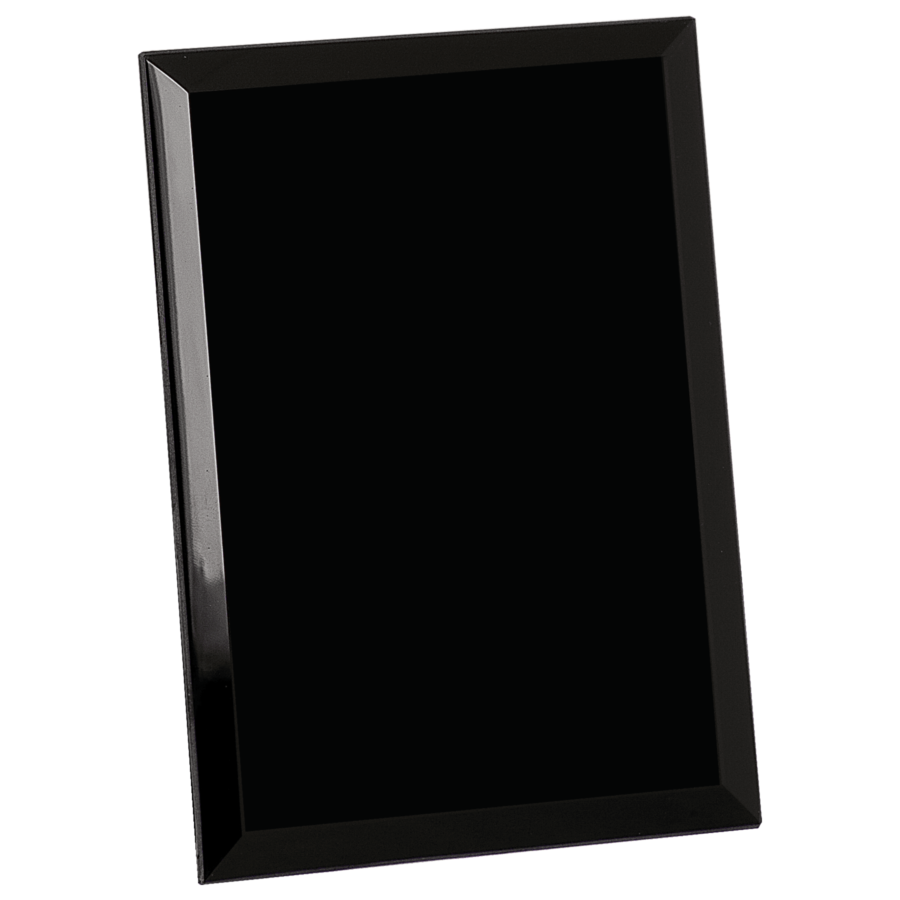 Black Glass Mirror Plaque - 6" x 8"