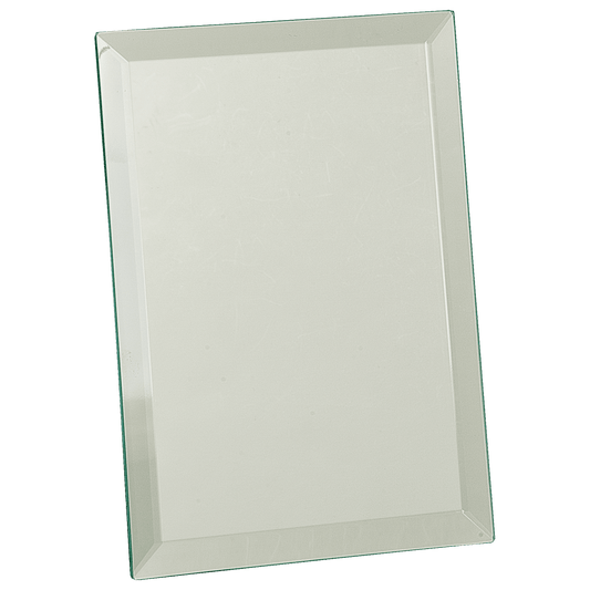 Clear Mirror Glass Plaque - 6" x 8"
