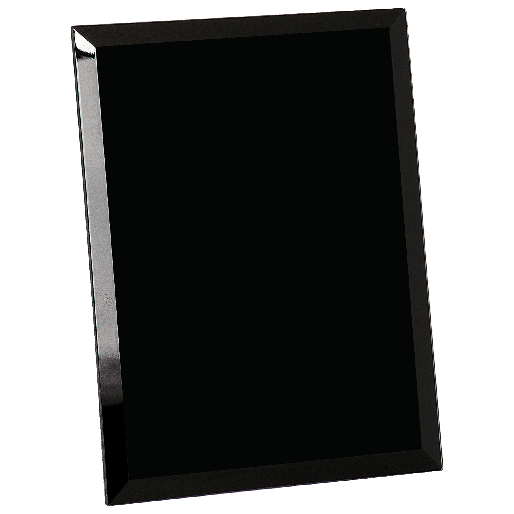 Black Glass Mirror Plaque - 7" x 9"