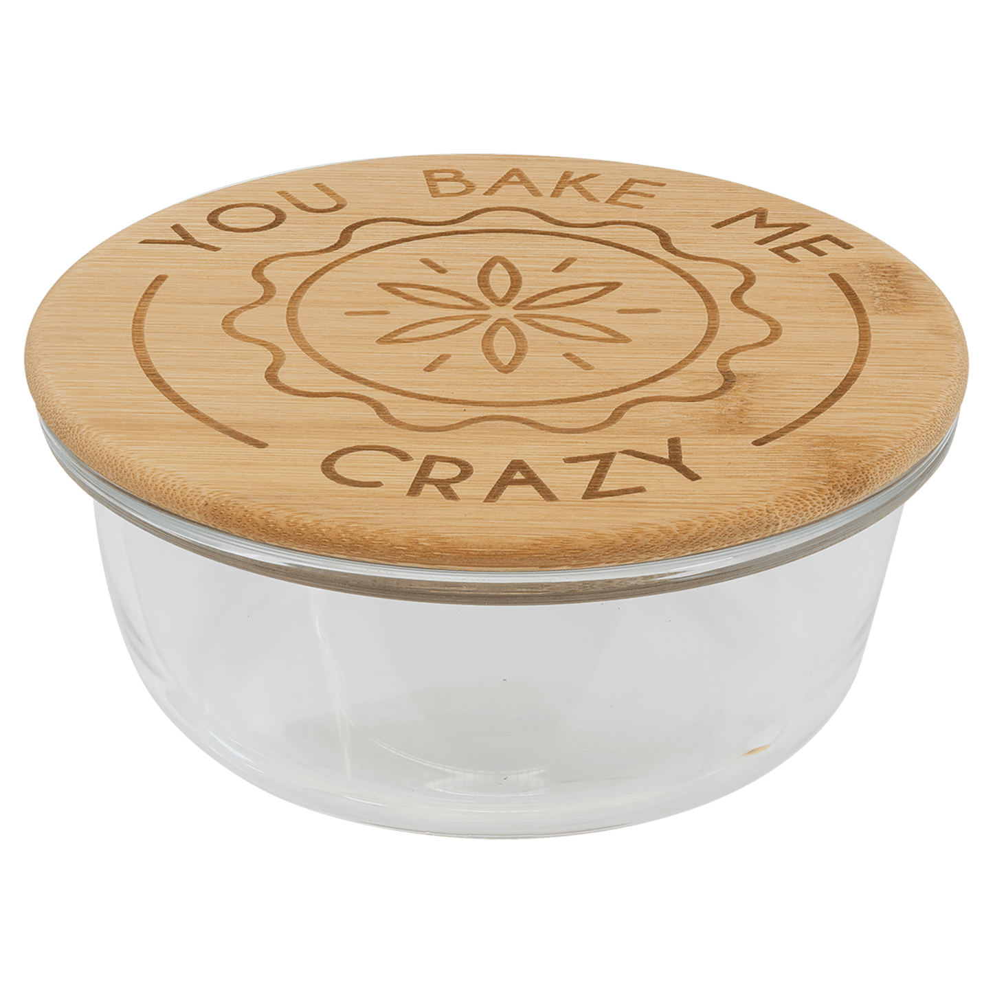 oz. Round Glass Container with Bamboo Lid - 21