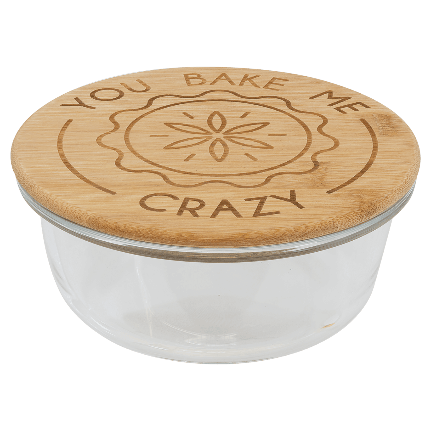 oz. Round Glass Container with Bamboo Lid - 21