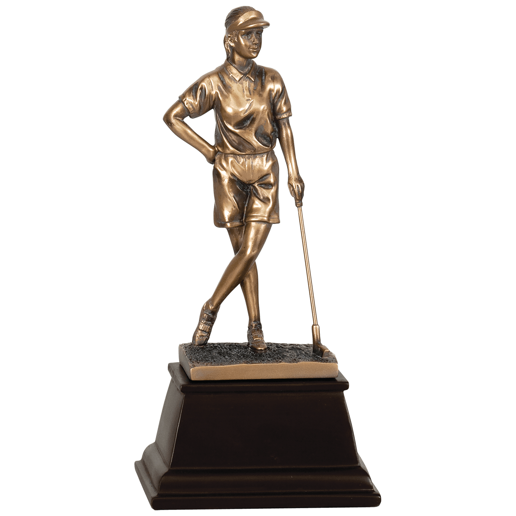 Bronze Female Golf Resin Award - 9"