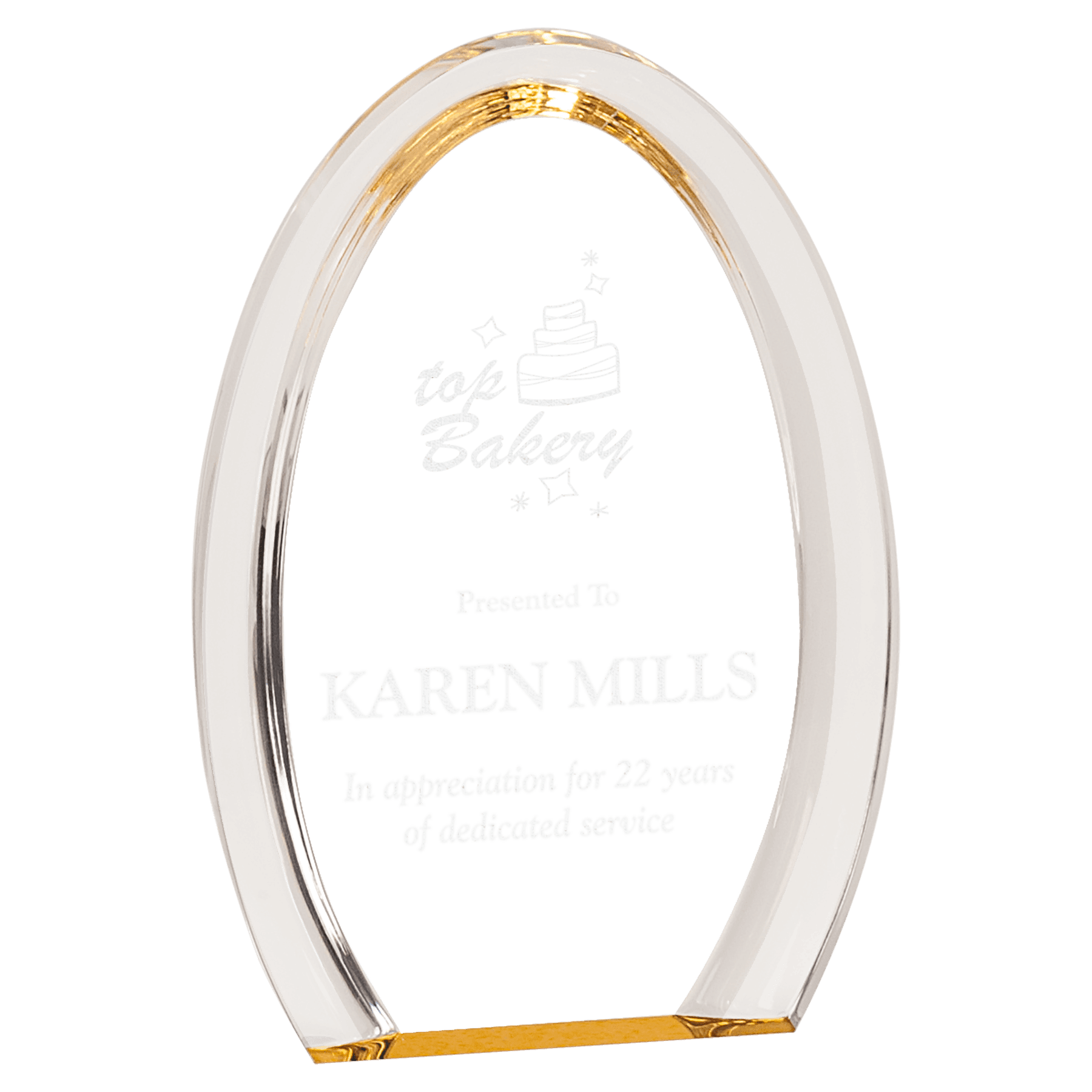 Gold Oval Halo Acrylic - 7"