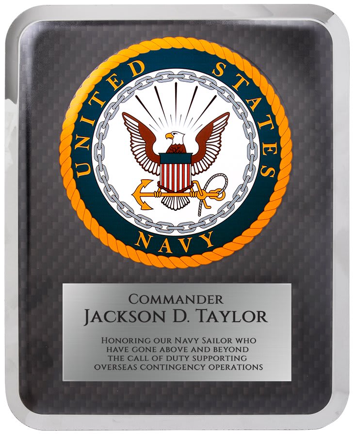 10 1/2" x 13" Navy Hero Plaque
