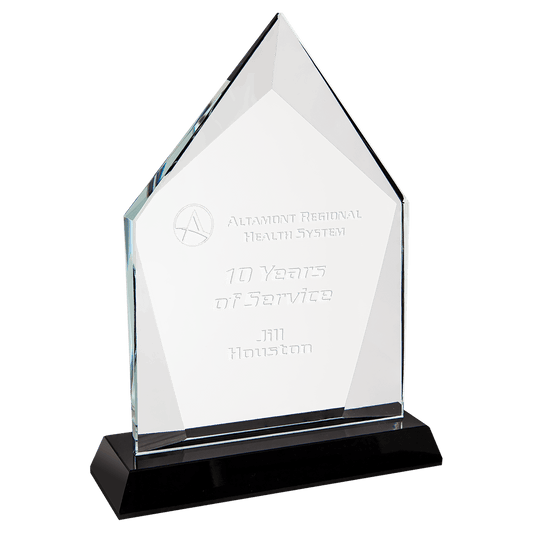 Diamond Halo Glass with Black Base - 7 3/4"