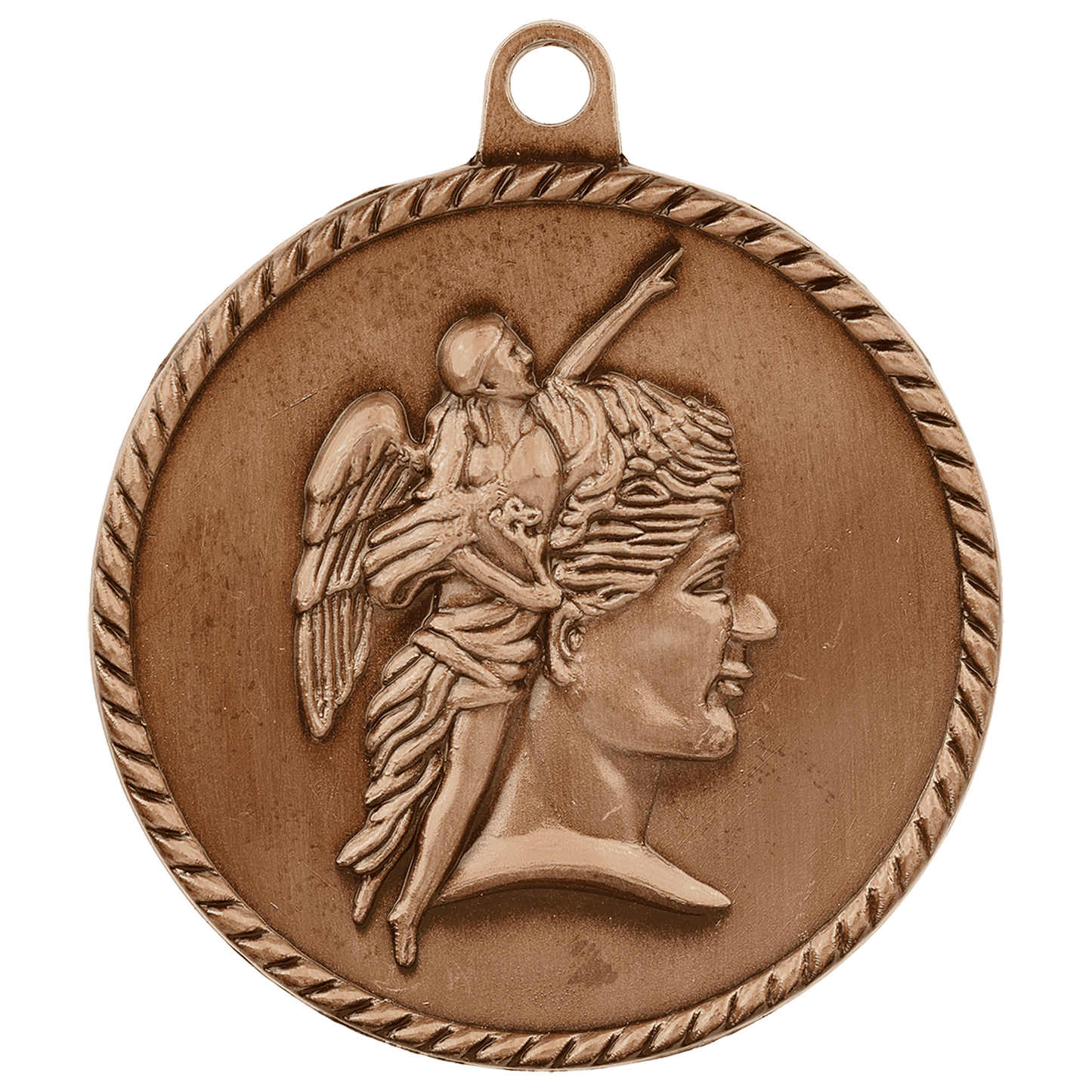 Antique Bronze Achievement High Relief Medal - 2"