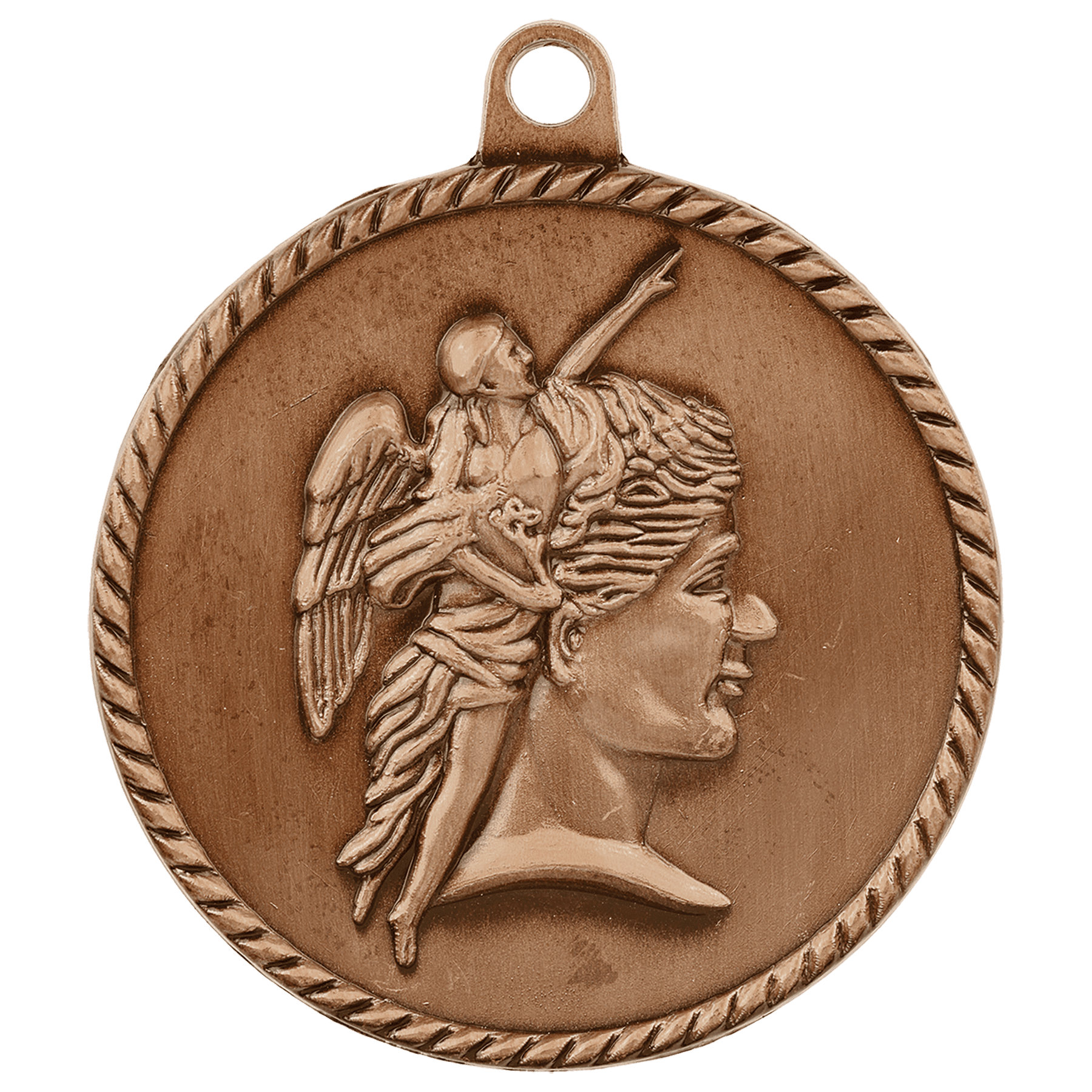 Antique Bronze Achievement High Relief Medal - 2"