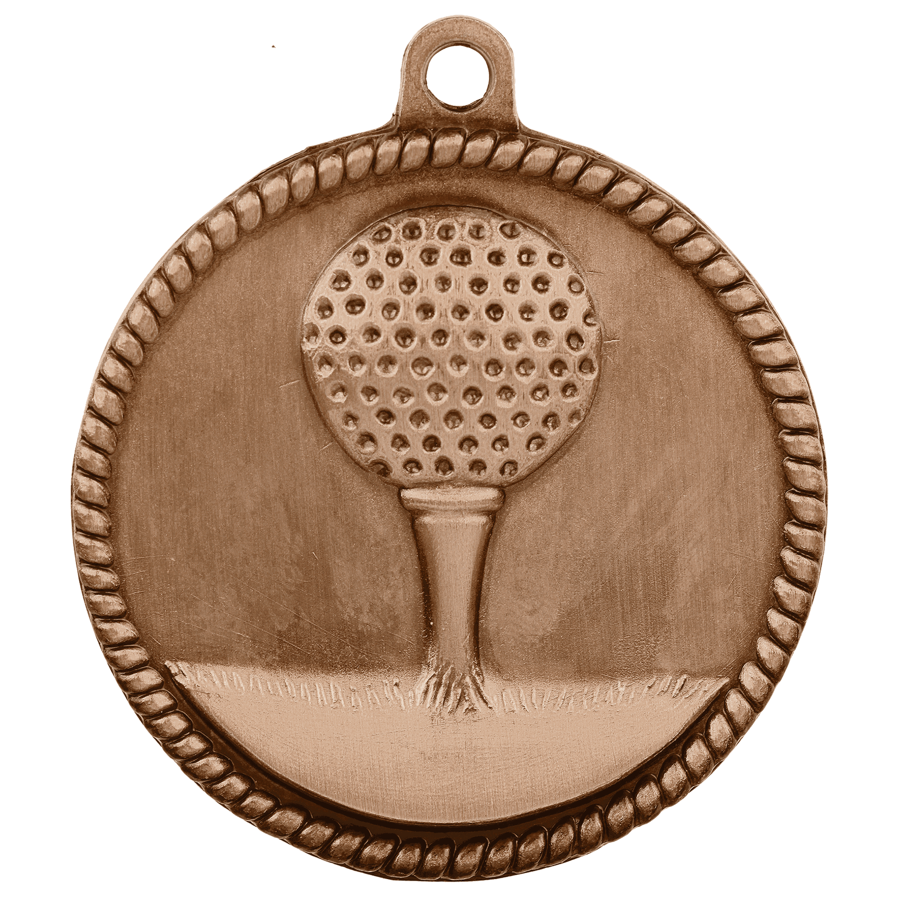 Antique Bronze Golf High Relief Medal - 2"