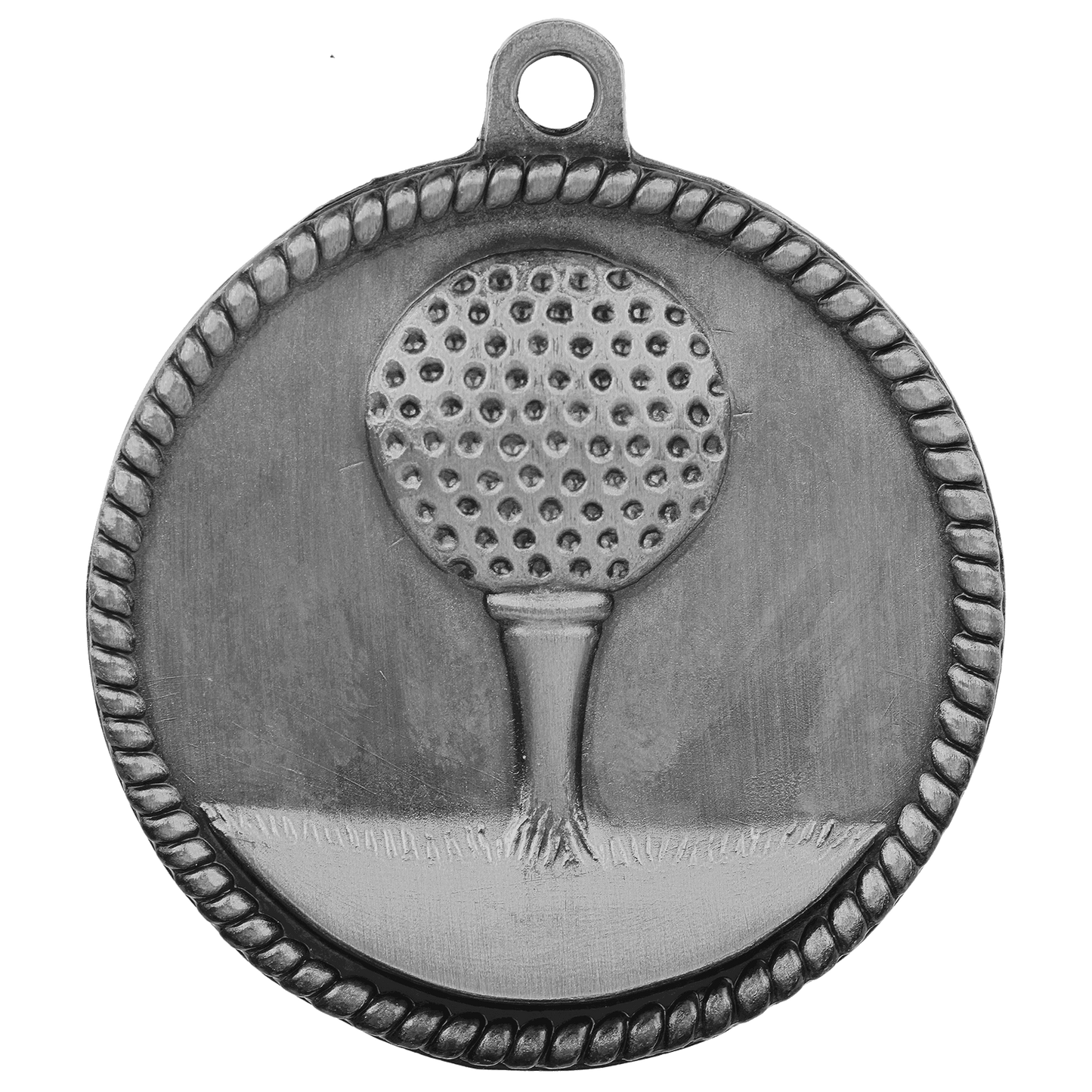 Antique Silver Golf High Relief Medal - 2"