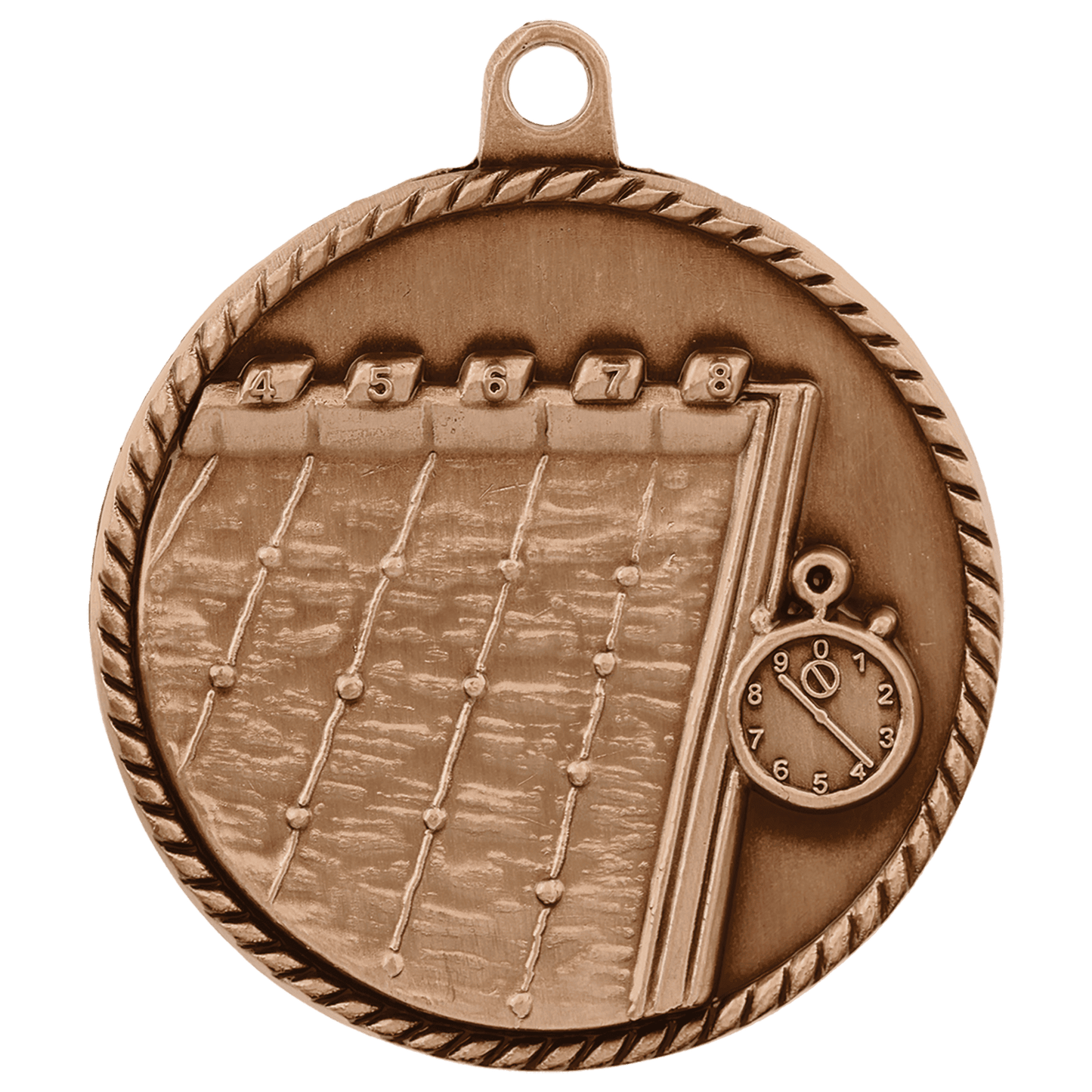 Antique Bronze Swimming High Relief Medal - 2"
