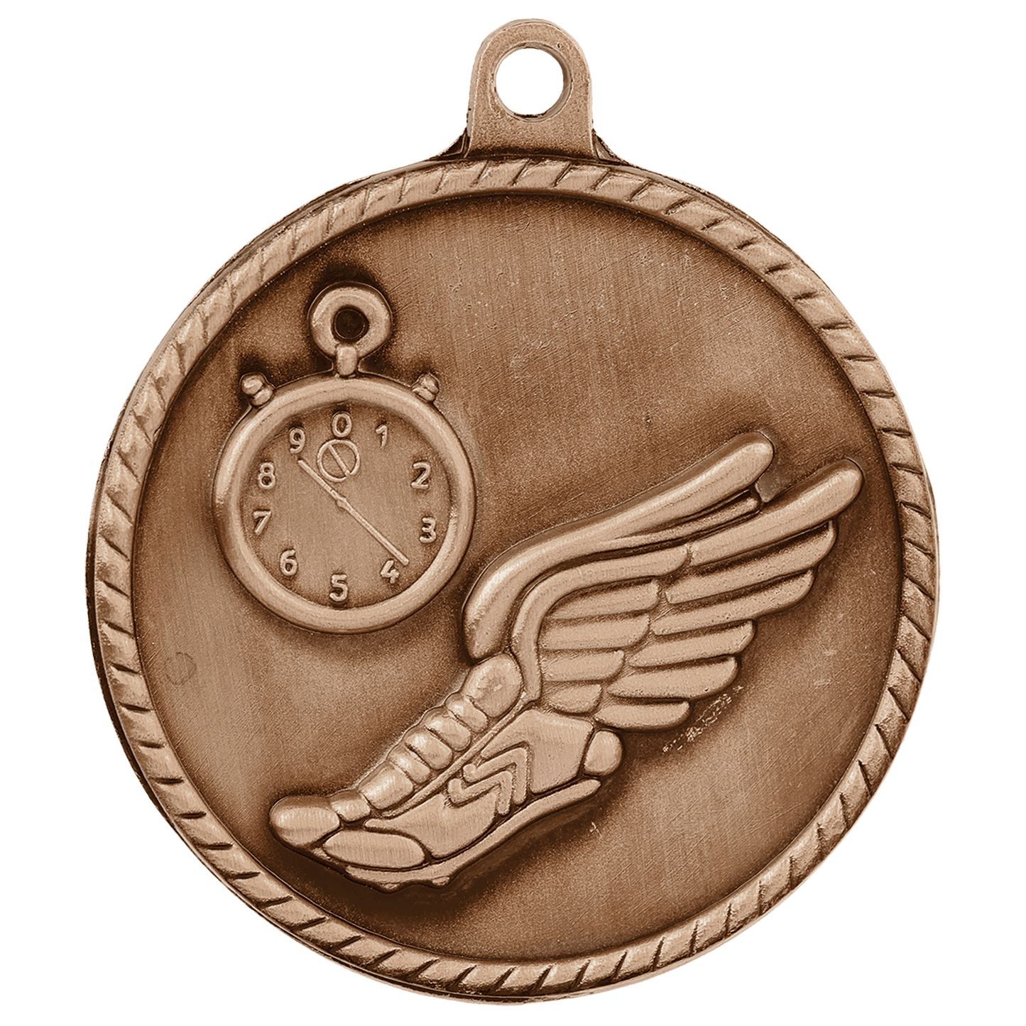Antique Bronze Track High Relief Medal - 2"