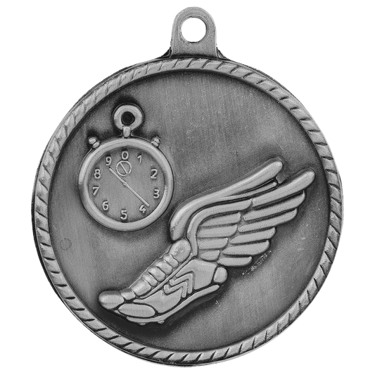2" Antique Silver Track High Relief Medal