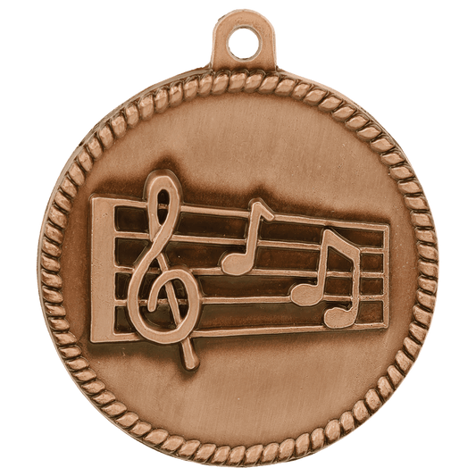 2" Antique Bronze Music High Relief Medal
