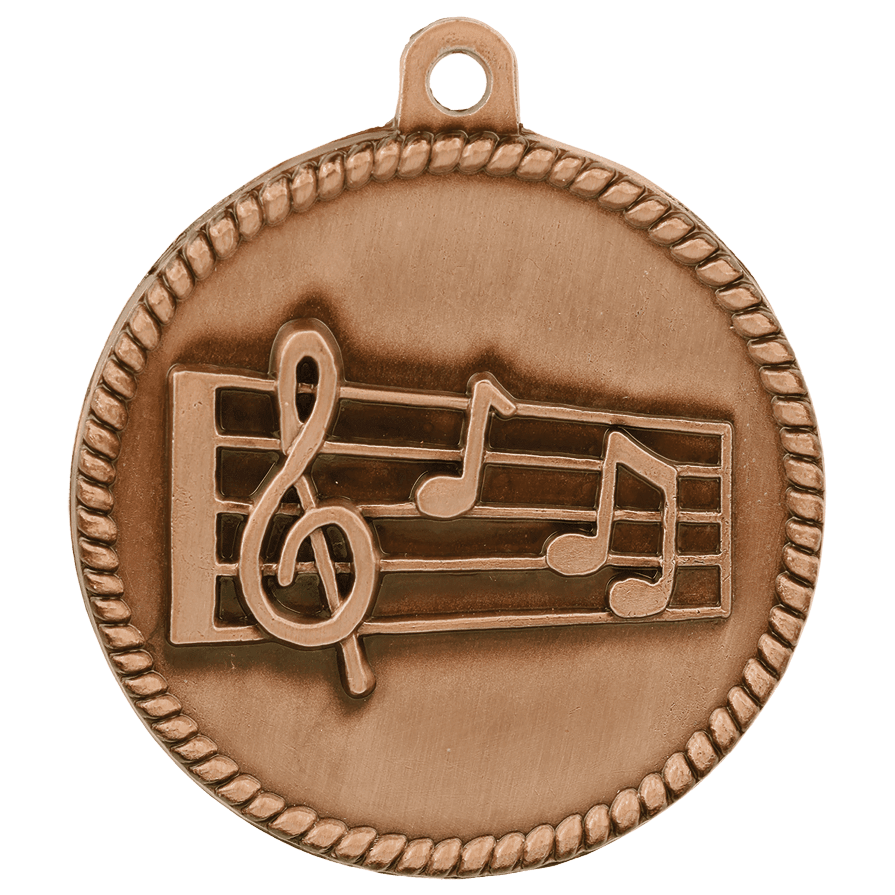 Antique Bronze Music High Relief Medal - 2"