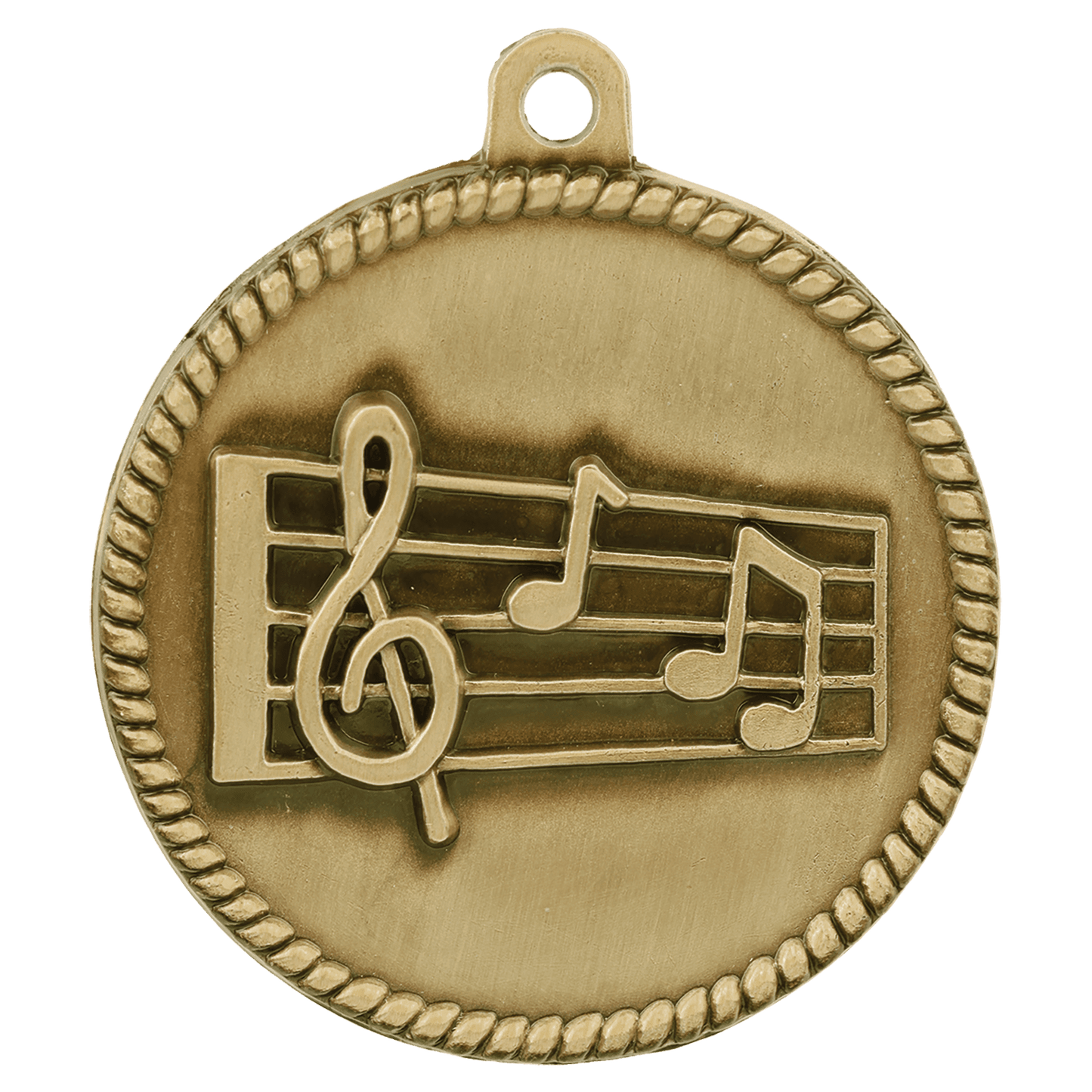 Antique Gold Music High Relief Medal - 2"
