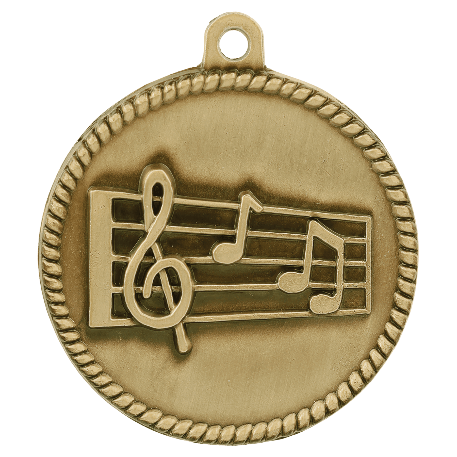 Antique Gold Music High Relief Medal - 2"