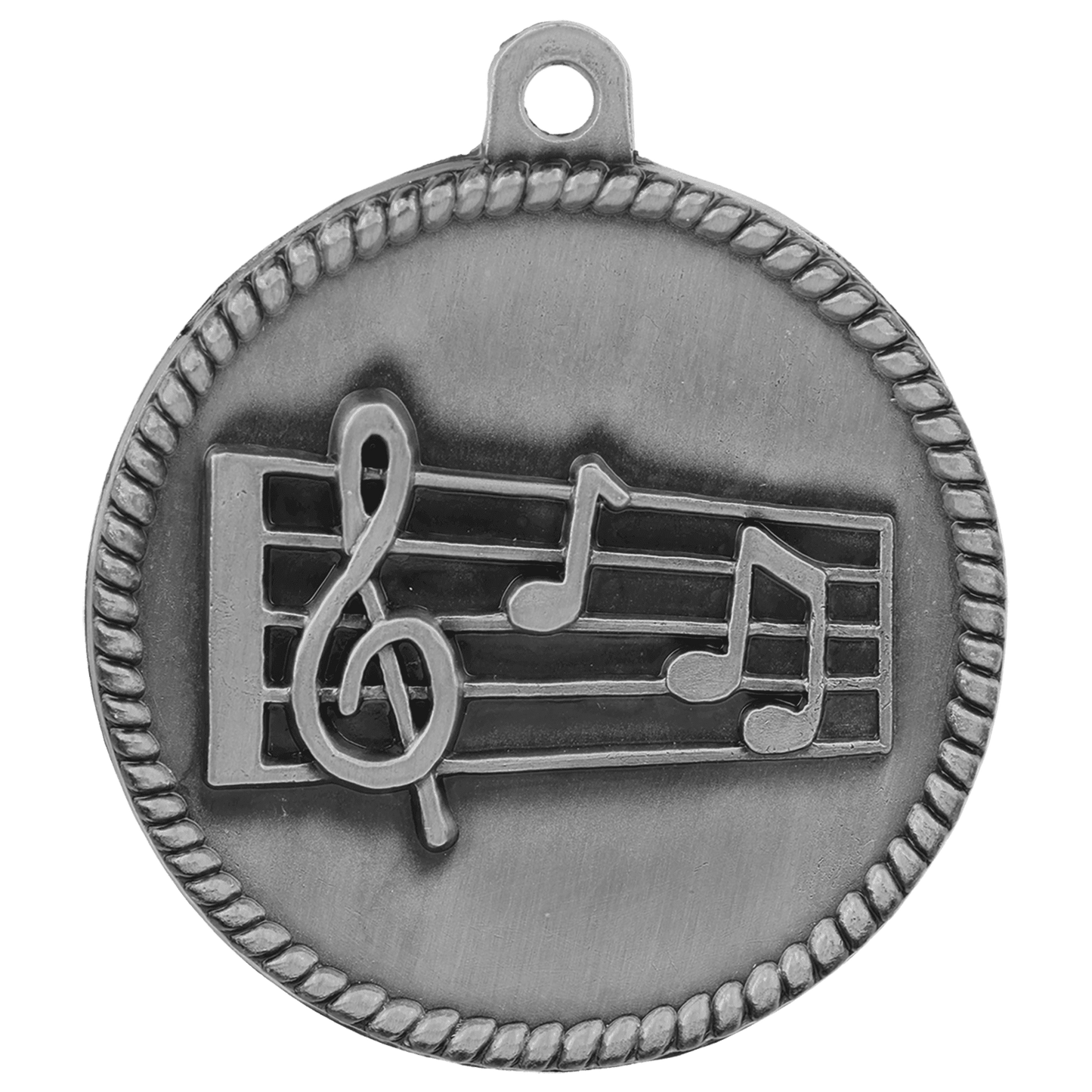 2" Antique Silver Music High Relief Medal