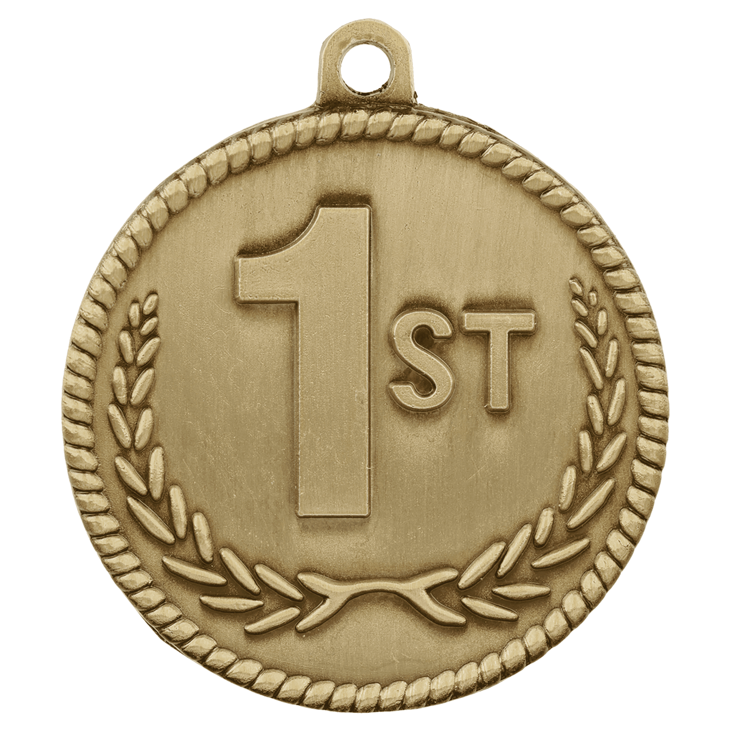 Antique Gold 1st Place High Relief Medal - 2"