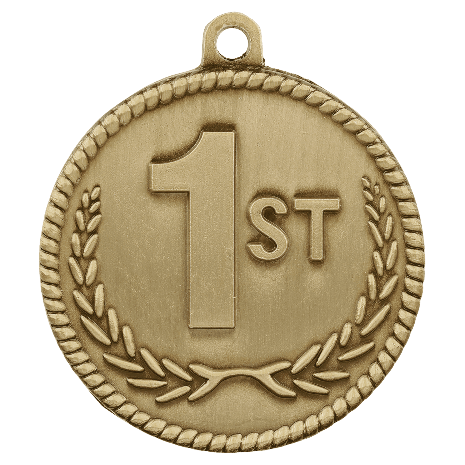 Antique Gold 1st Place High Relief Medal - 2"