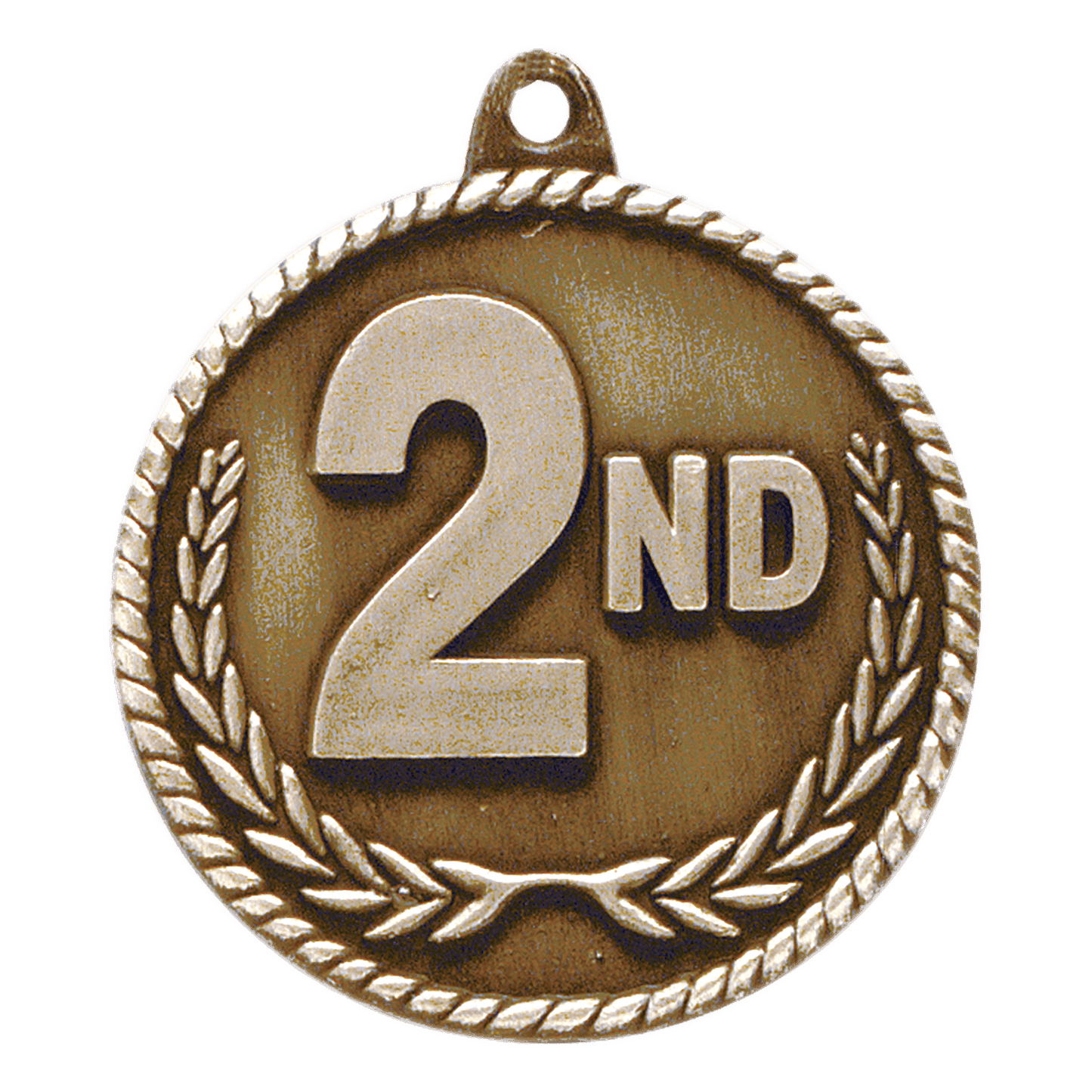 2" Antique Gold 2nd Place High Relief Medal