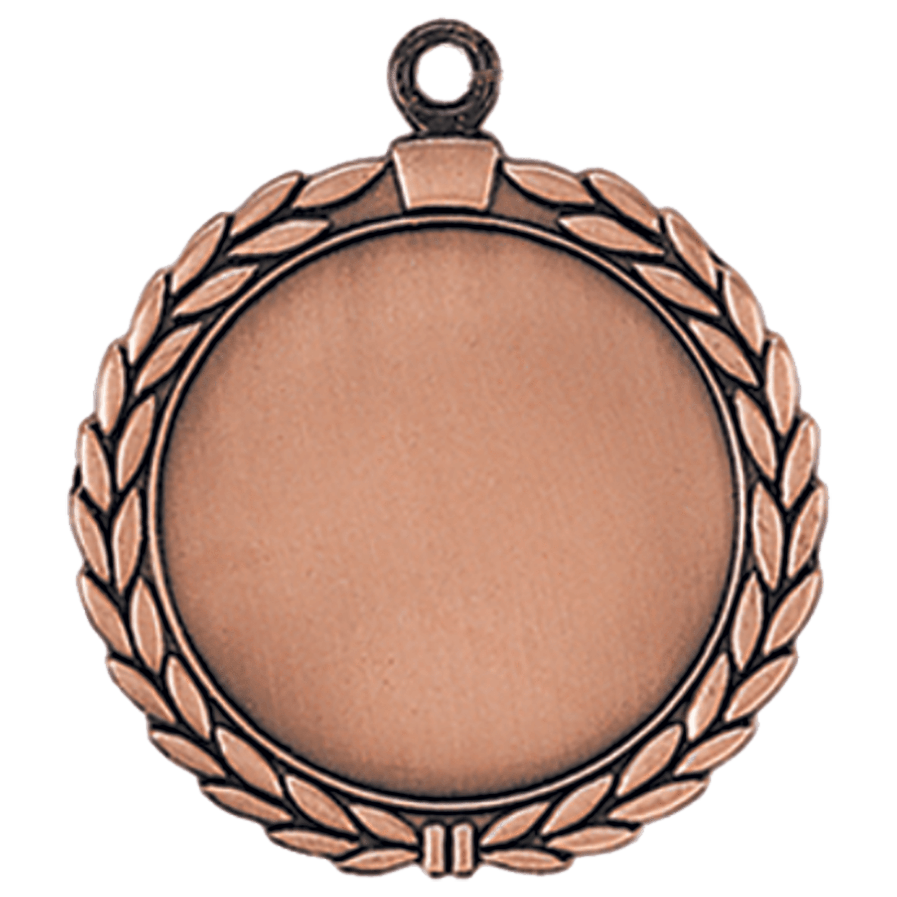 Antique Bronze Wreath 2" Insert Holder Medal - 2 1/2"