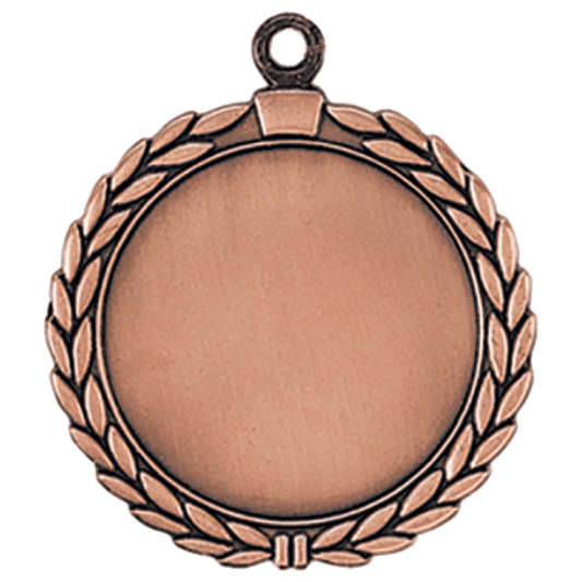 Antique Bronze Wreath 2" Insert Holder Medal - 2 1/2"